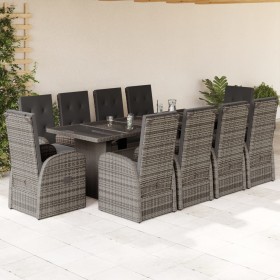 11-piece garden dining set with gray synthetic rattan cushions by , Garden sets - Ref: Foro24-3277623, Price: 1,00 €, Discoun...