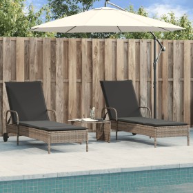 Sonnenliegen mit Kissen 2 Einheiten synthetisches Rattangrau von , Liegen - Ref: Foro24-3261436, Preis: 327,99 €, Rabatt: %