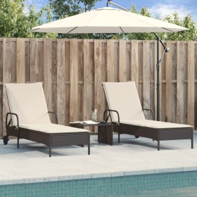 Sonnenliegen mit Kissen 2 Einheiten synthetisches Rattan schwarz von , Liegen - Ref: Foro24-3261434, Preis: 317,99 €, Rabatt: %