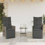 Gartenstühle und Tisch mit Kissen 3 Stück PE Rattangrau von , Gartensets - Ref: Foro24-365675, Preis: 287,94 €, Rabatt: %