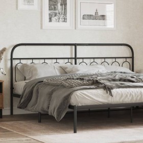 Black metal headboard 200 cm by , Headboards and footboards - Ref: Foro24-377155, Price: 53,99 €, Discount: %