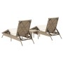 Sonnenliegen mit 2 Einheiten, beiger Tisch aus synthetischem Rattan von , Liegen - Ref: Foro24-4002714, Preis: 269,24 €, Raba...