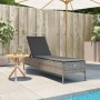 Sun lounger with synthetic rattan and grey cushion by , Loungers - Ref: Foro24-4002721, Price: 151,53 €, Discount: %