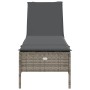 Sun lounger with synthetic rattan and grey cushion by , Loungers - Ref: Foro24-4002721, Price: 151,53 €, Discount: %