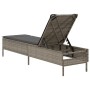 Sun lounger with synthetic rattan and grey cushion by , Loungers - Ref: Foro24-4002721, Price: 151,53 €, Discount: %