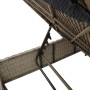 Sun lounger with synthetic rattan and grey cushion by , Loungers - Ref: Foro24-4002721, Price: 151,53 €, Discount: %