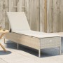 Sun lounger with beige synthetic rattan cushion by , Loungers - Ref: Foro24-4002723, Price: 148,82 €, Discount: %