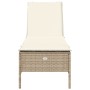 Sun lounger with beige synthetic rattan cushion by , Loungers - Ref: Foro24-4002723, Price: 149,99 €, Discount: %