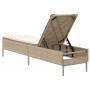 Sun lounger with beige synthetic rattan cushion by , Loungers - Ref: Foro24-4002723, Price: 149,99 €, Discount: %