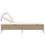 Sun lounger with beige synthetic rattan cushion by , Loungers - Ref: Foro24-4002723, Price: 149,99 €, Discount: %