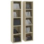 CD shelving 2 pcs oak-colored plywood 21x16x93.5 cm by vidaXL, CD and DVD storage - Ref: Foro24-802699, Price: 44,15 €, Disco...