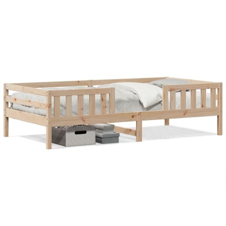 Estructura de cama madera maciza de pino 75x190 cm de , Camas y somieres - Ref: Foro24-846982, Precio: 99,05 €, Descuento: %