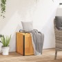 Solid acacia wood and steel garden cushion box 45x45x45/53cm by , Outdoor storage boxes - Ref: Foro24-367607, Price: 94,26 €,...