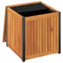 Solid acacia wood and steel garden cushion box 45x45x45/53cm by , Outdoor storage boxes - Ref: Foro24-367607, Price: 94,26 €,...