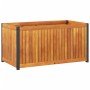 Jardinera de madera maciza de acacia y acero 85x45x44 cm de , Maceteros y jardineras - Ref: Foro24-367611, Precio: 93,52 €, D...