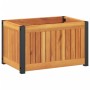 Solid acacia wood and steel planter 45x30x27.5 cm by , Pots and planters - Ref: Foro24-367613, Price: 42,82 €, Discount: %