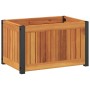 Solid acacia wood and steel planter 45x30x27.5 cm by , Pots and planters - Ref: Foro24-367613, Price: 42,82 €, Discount: %