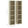 CD shelving 2 pcs oak-colored plywood 21x16x93.5 cm by vidaXL, CD and DVD storage - Ref: Foro24-802699, Price: 44,15 €, Disco...