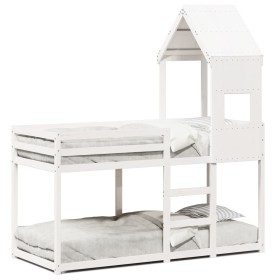 Bunk bed with solid white pine wood roof 90x190 cm by , Beds and slatted bases - Ref: Foro24-3282006, Price: 268,24 €, Discou...