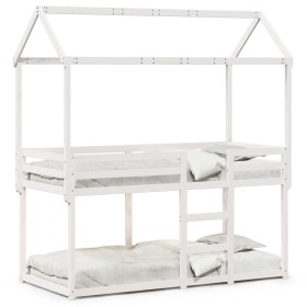 Bunk bed with solid white pine wood roof 90x200 cm by , Beds and slatted bases - Ref: Foro24-3282120, Price: 252,99 €, Discou...