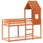 Bunk bed with solid pine wood roof in brown, 80x200 cm. by , Beds and slatted bases - Ref: Foro24-3281996, Price: 239,99 €, D...