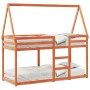 Bunk bed with solid pine wood roof in brown, 90x190 cm. by , Beds and slatted bases - Ref: Foro24-3282086, Price: 216,57 €, D...