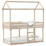 Cama litera con techo de madera maciza de pino 75x190 cm de , Camas y somieres - Ref: Foro24-3282129, Precio: 220,27 €, Descu...