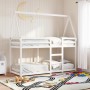 Cama litera con techo madera maciza de pino blanco 75x190 cm de , Camas y somieres - Ref: Foro24-3282090, Precio: 201,71 €, D...