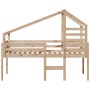 High bed with solid pine wood roof 90x200 cm by , Beds and slatted bases - Ref: Foro24-3281977, Price: 244,98 €, Discount: %