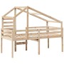 High bed with solid pine wood roof 90x200 cm by , Beds and slatted bases - Ref: Foro24-3281977, Price: 244,98 €, Discount: %