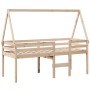 High bed with solid pine wood roof 90x200 cm by , Beds and slatted bases - Ref: Foro24-3282092, Price: 169,99 €, Discount: %