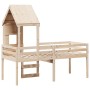 High bed with solid pine wood roof 80x200 cm by , Beds and slatted bases - Ref: Foro24-3282010, Price: 200,99 €, Discount: %