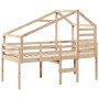 High bed with solid pine wood roof 90x190 cm by , Beds and slatted bases - Ref: Foro24-3281980, Price: 205,47 €, Discount: %