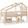 High bed with solid pine wood roof 90x190 cm by , Beds and slatted bases - Ref: Foro24-3281980, Price: 205,47 €, Discount: %