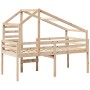 High bed with solid pine wood roof 90x190 cm by , Beds and slatted bases - Ref: Foro24-3281980, Price: 205,47 €, Discount: %