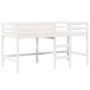 Cama alta con techo madera maciza de pino blanca 90x190 cm de , Camas y somieres - Ref: Foro24-3282059, Precio: 228,99 €, Des...