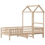 Bed frame with solid pine wood roof structure 80x200 cm by , Beds and slatted bases - Ref: Foro24-3282162, Price: 173,51 €, D...