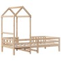 Bed frame with solid pine wood roof structure 80x200 cm by , Beds and slatted bases - Ref: Foro24-3282162, Price: 173,51 €, D...