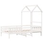 Bed frame with solid white pine wood roof 90x200 cm by , Beds and slatted bases - Ref: Foro24-3282160, Price: 233,77 €, Disco...