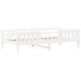 Bed frame with solid white pine wood roof 90x200 cm by , Beds and slatted bases - Ref: Foro24-3282160, Price: 233,77 €, Disco...