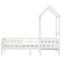 Bed frame with solid white pine wood roof 90x200 cm by , Beds and slatted bases - Ref: Foro24-3282160, Price: 233,77 €, Disco...