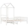 Bed frame with solid white pine wood roof 90x200 cm by , Beds and slatted bases - Ref: Foro24-3282160, Price: 233,77 €, Disco...