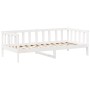 Sofá cama con techo madera maciza de pino blanco 90x200 cm de , Camas y somieres - Ref: Foro24-3282211, Precio: 191,22 €, Des...