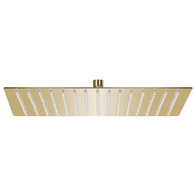 Cabezal ducha efecto lluvia acero inox cuadrado dorado 40x40 cm de vidaXL, Cabezales de ducha - Ref: Foro24-147711, Precio: 6...