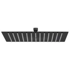 Cabezal ducha efecto lluvia acero inox cuadrado negro 30x30 cm de vidaXL, Cabezales de ducha - Ref: Foro24-147697, Precio: 45...