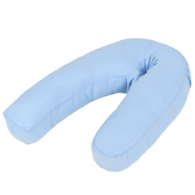 Almohada de embarazo con forma de J 54x(36-43) cm azul de , Almohadas de lactancia - Ref: Foro24-132975, Precio: 21,99 €, Des...