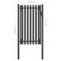 Anthracite grey steel garden fence gate 1x2.25 cm by , garden gates - Ref: Foro24-146331, Price: 262,90 €, Discount: %