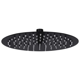 Black round stainless steel rain effect shower head 25 cm by vidaXL, shower heads - Ref: Foro24-147691, Price: 35,20 €, Disco...