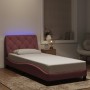 Estructura de cama con luces LED terciopelo rosa 90x200 cm de , Camas y somieres - Ref: Foro24-3213836, Precio: 221,99 €, Des...