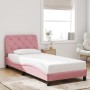 Estructura de cama con luces LED terciopelo rosa 90x200 cm de , Camas y somieres - Ref: Foro24-3213836, Precio: 221,99 €, Des...